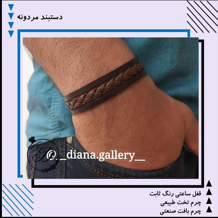 دستبند چرم مردانه مدل آرتین
